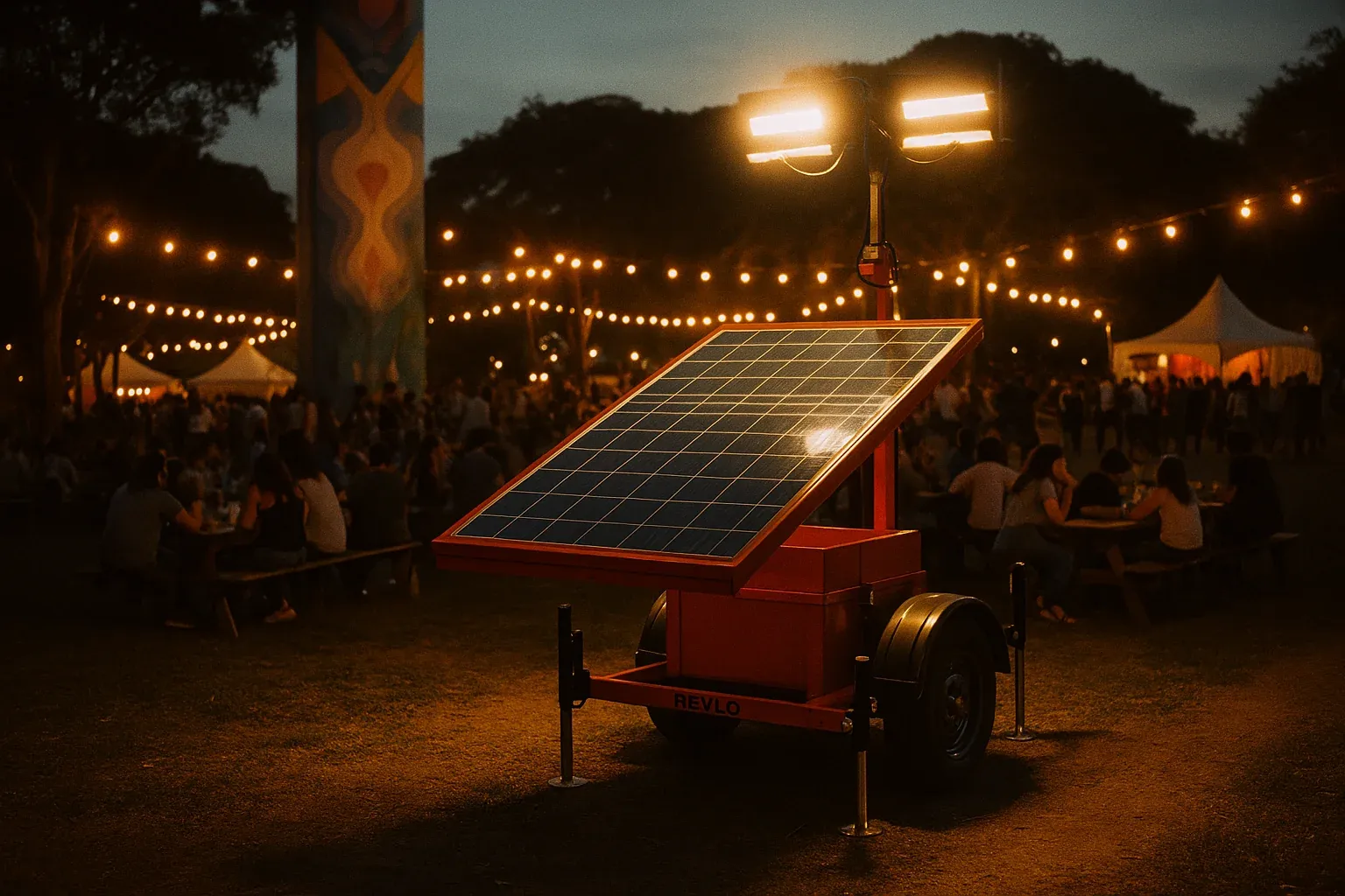 Torre de iluminação solar ECO 300 aplicada em eventos